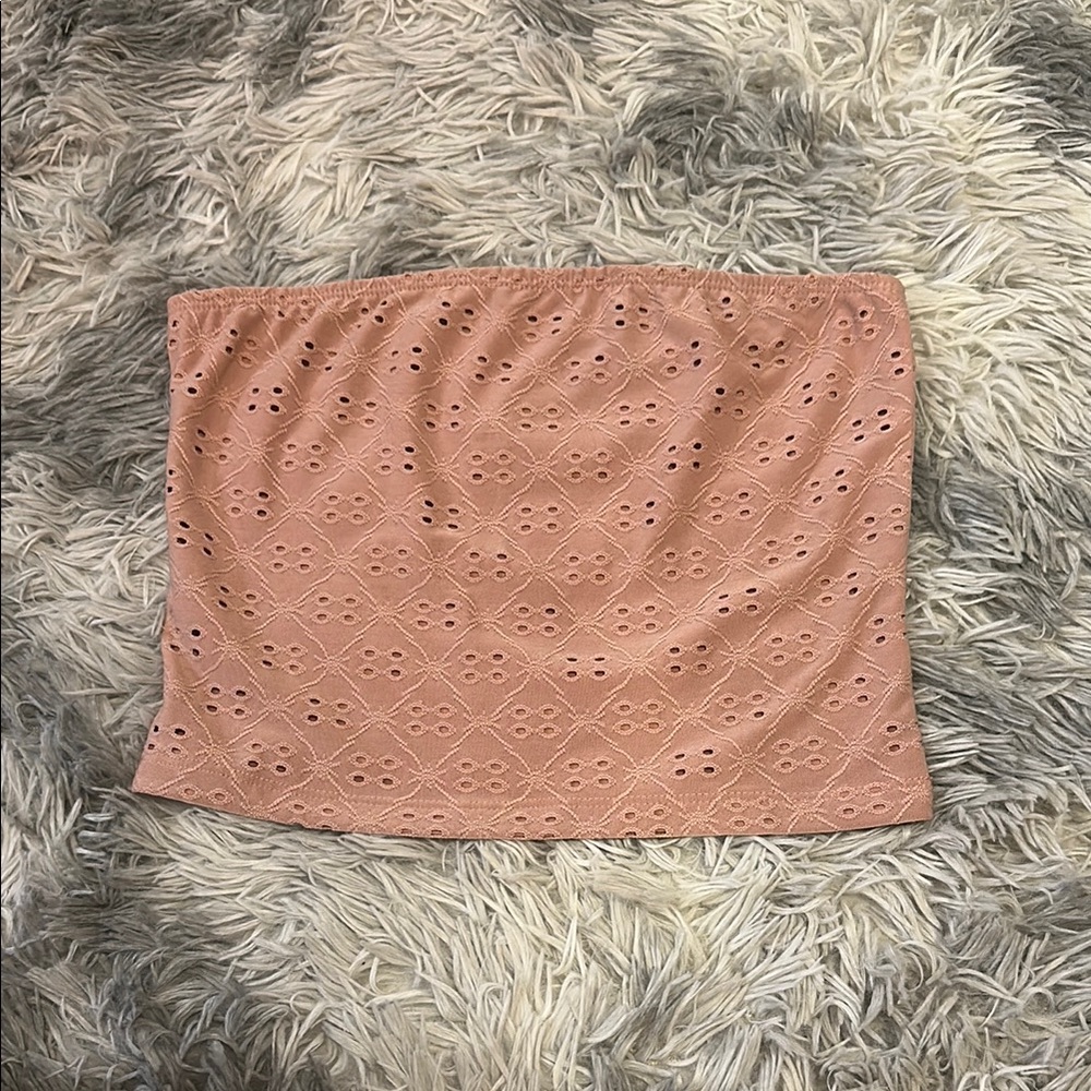 Love Tree Dusty Pink Eyelet Women's  Tube Top